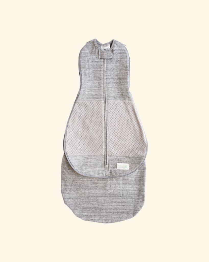 woombie grey swaddle for toddler