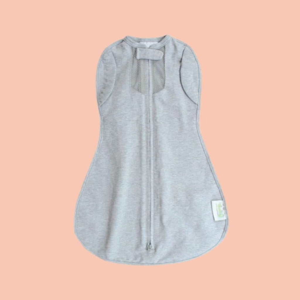 Grey color convertible arms to arms free swaddle - woombie orignal